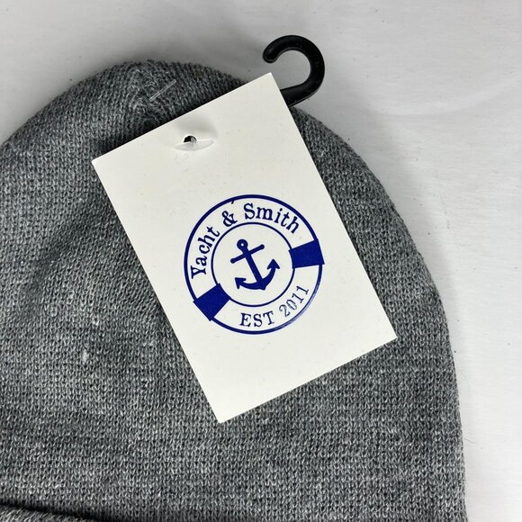 Kids Toddler Yacht & Smith Fishermans Grey Knit Beanie Hat new - Picture 2 of 4